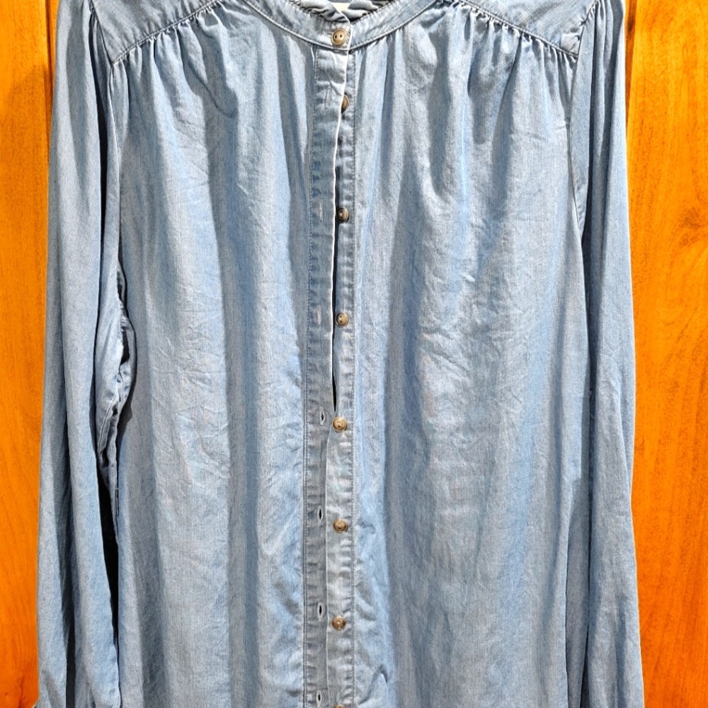 CJ Banks Women's Denim Plus Size Top